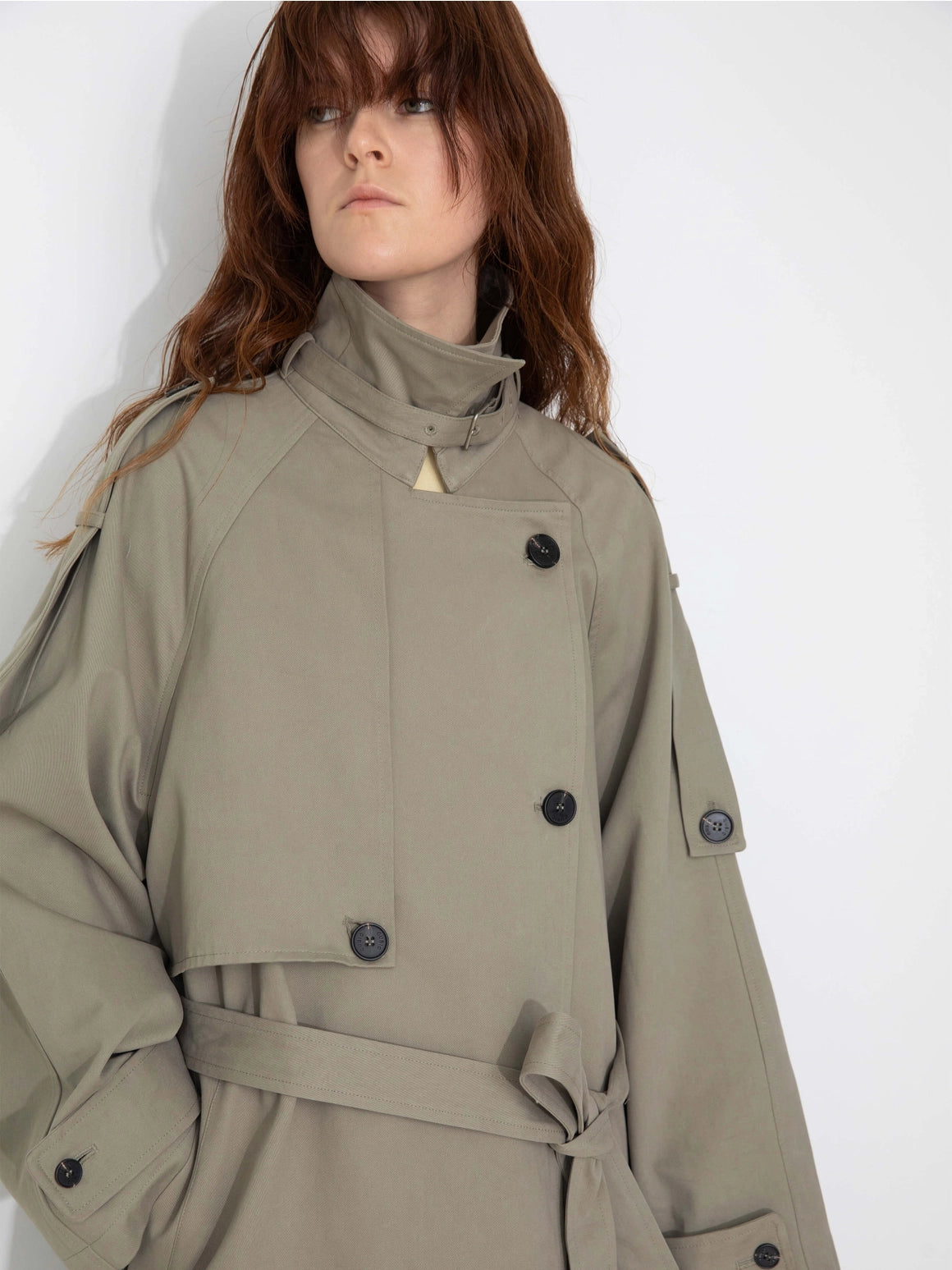 Lea Cotton Trenchcoat - Dark Seagreen