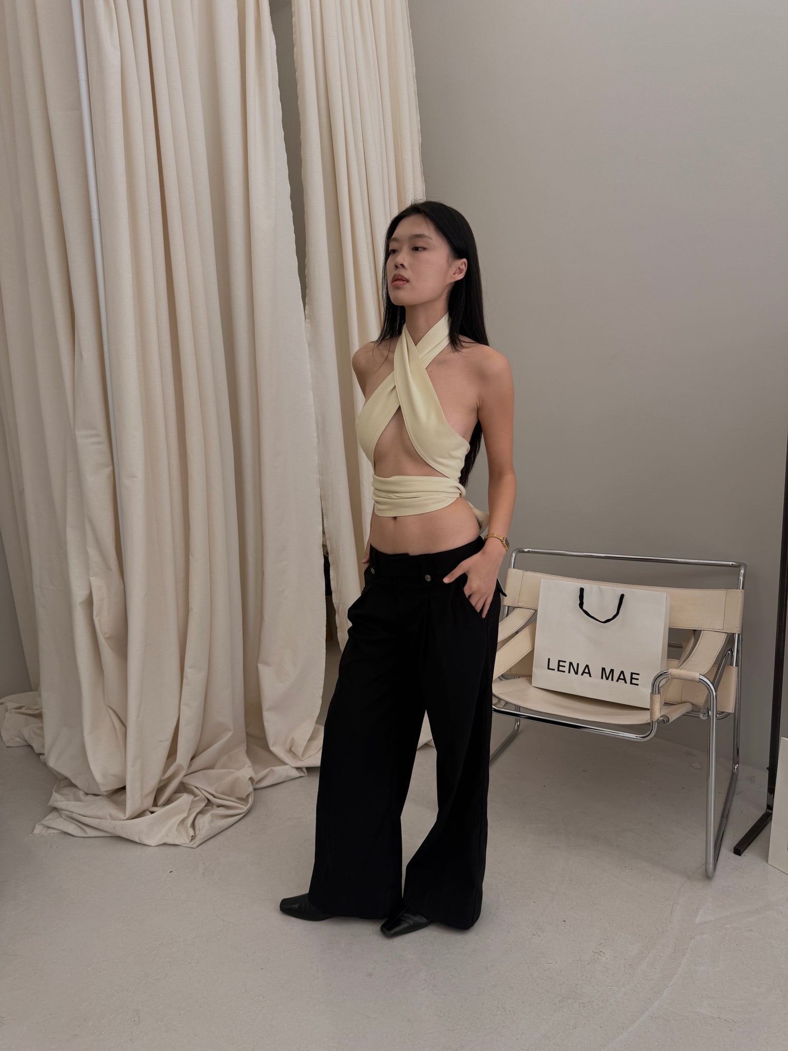 Lily Wrap Top - Soft Butter