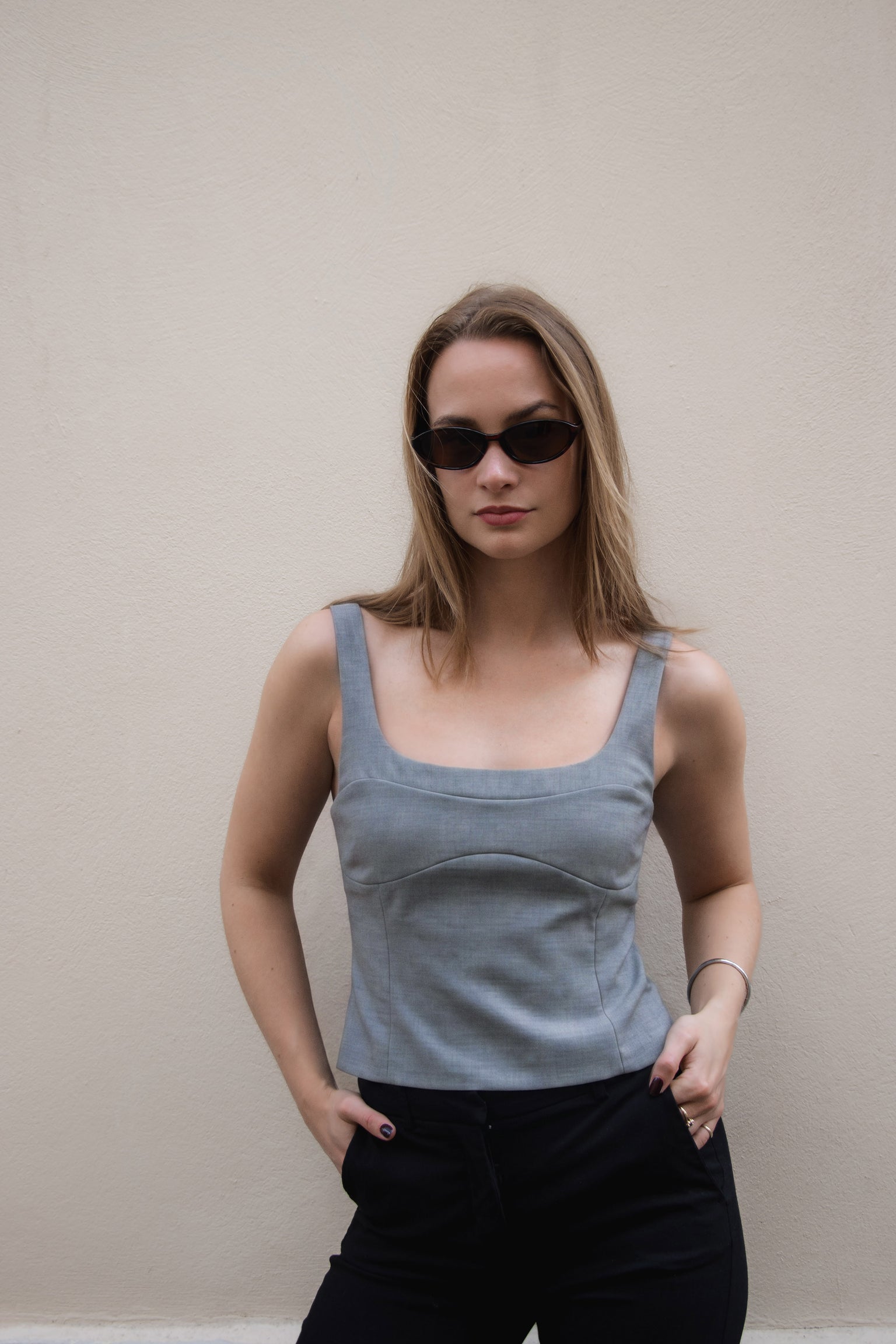 Nola Top Wool - Mid Grey