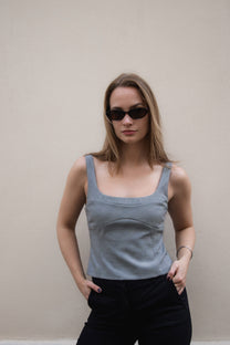 Nola Top Wool - Mid Grey