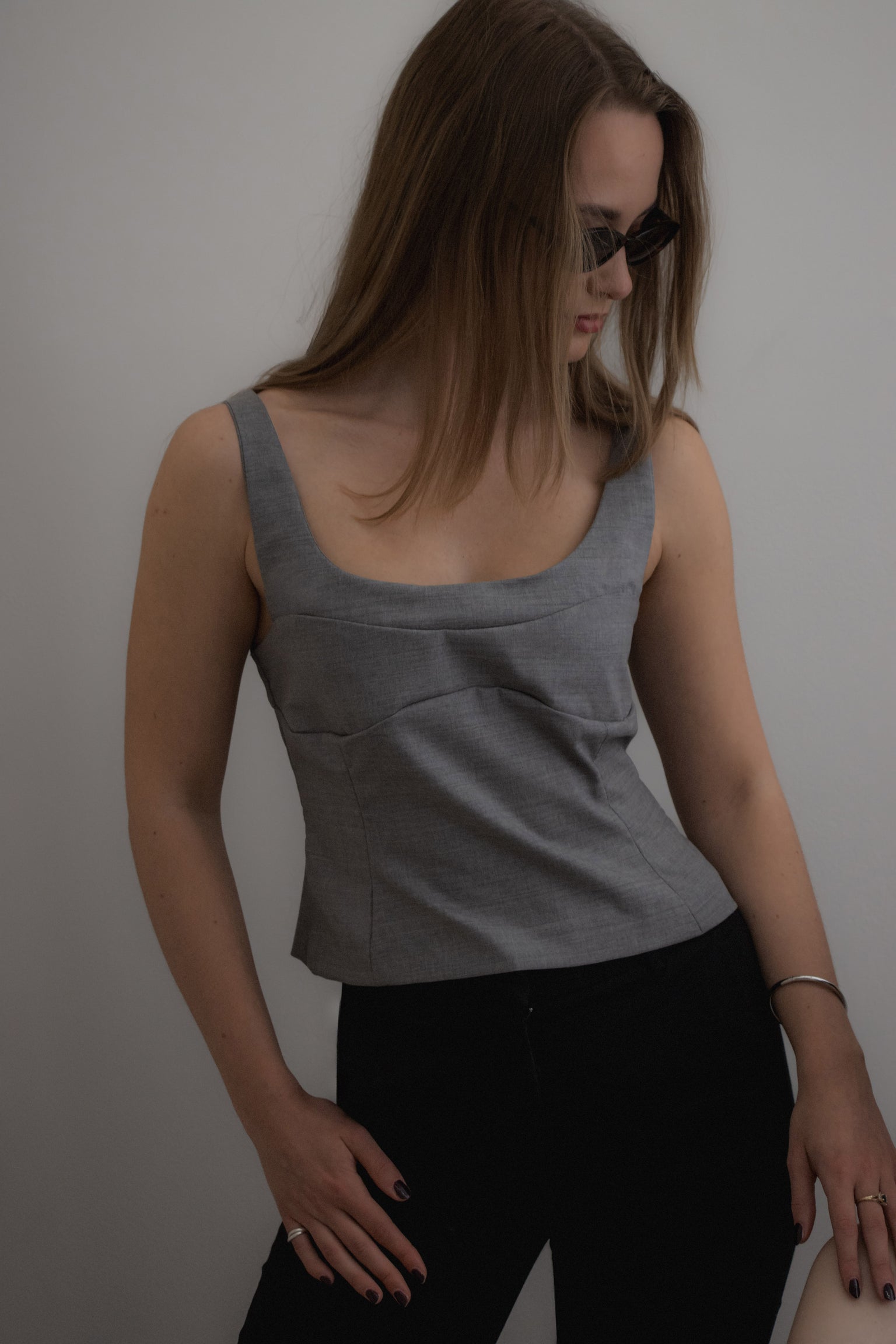 Nola Top Wool - Mid Grey