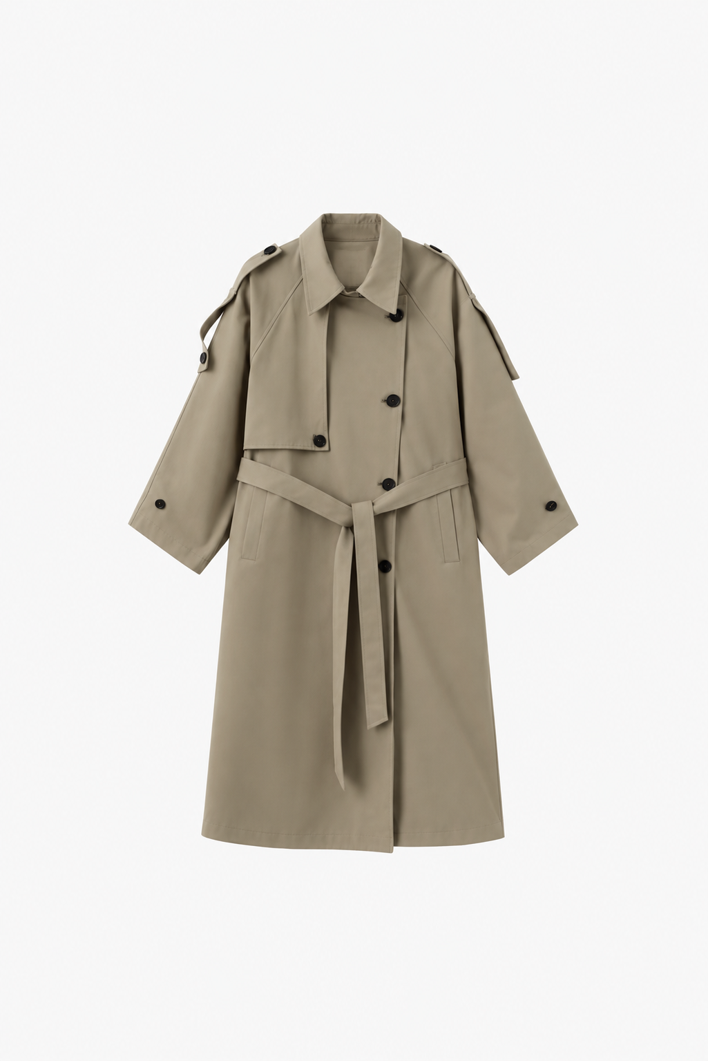 Lea Cotton Trenchcoat - Dark Seagreen