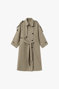 Lea Cotton Trenchcoat - Dark Seagreen