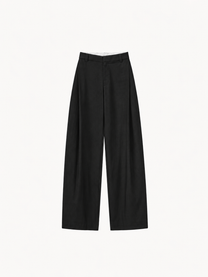 Ro Wide-Leg Tapered Tailored Trousers Black