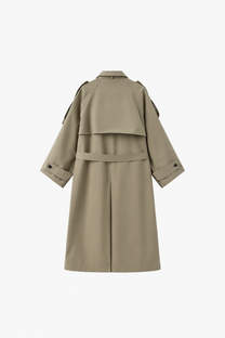 Lea Cotton Trenchcoat - Dark Seagreen