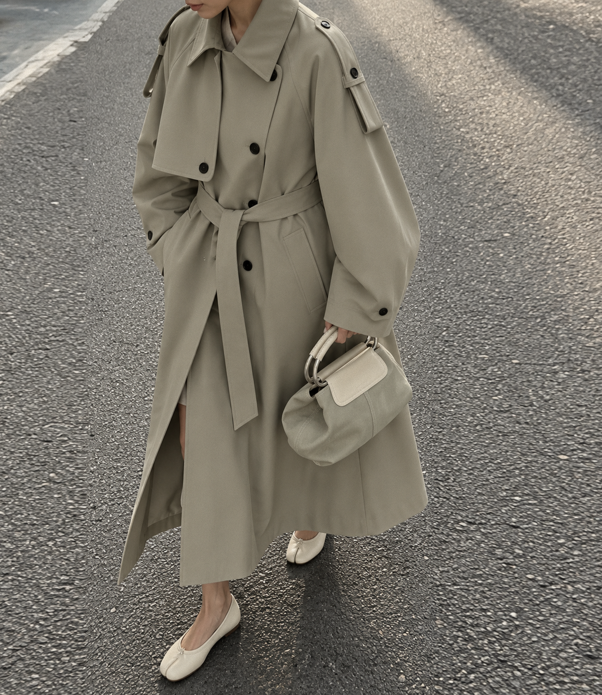 Lea Cotton Trenchcoat - Dark Seagreen