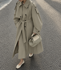 Lea Cotton Trenchcoat - Dark Seagreen